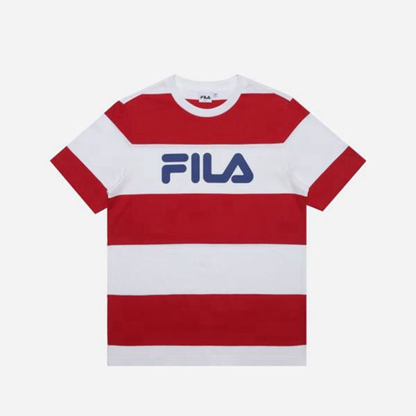 Camisetas Fila Mulher Vermelhas/Branco - Fila Striped S/S Portugal Lojas,VXFB-32451